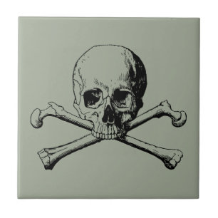 Azulejo De Cerâmica Crânio de Crossbones