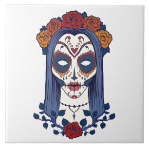 Azulejo De Cerâmica Crânio do açúcar