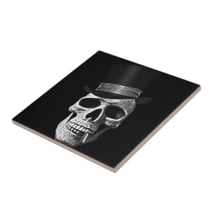 Azulejo De Cerâmica Crânio do chapéu alto