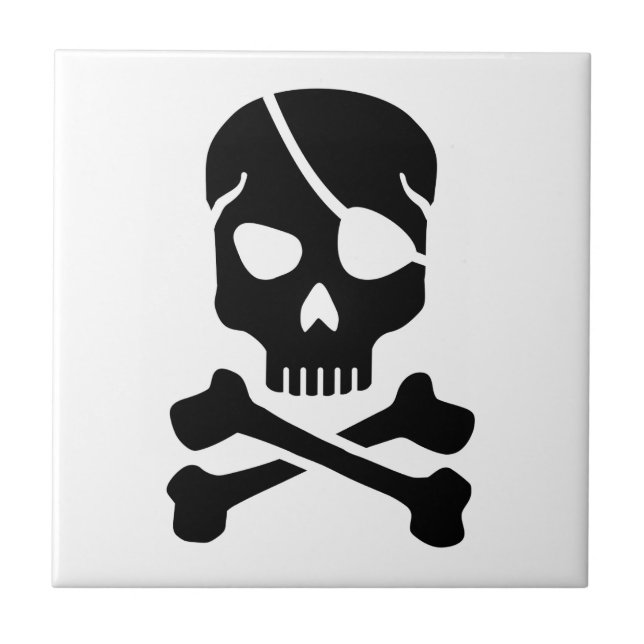 Azulejo De Cerâmica Crânio do pirata (Frente)