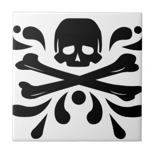 Azulejo De Cerâmica Crânio e Crossbones