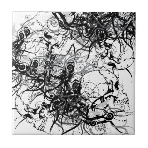 Azulejo De Cerâmica Crânios da fantasia