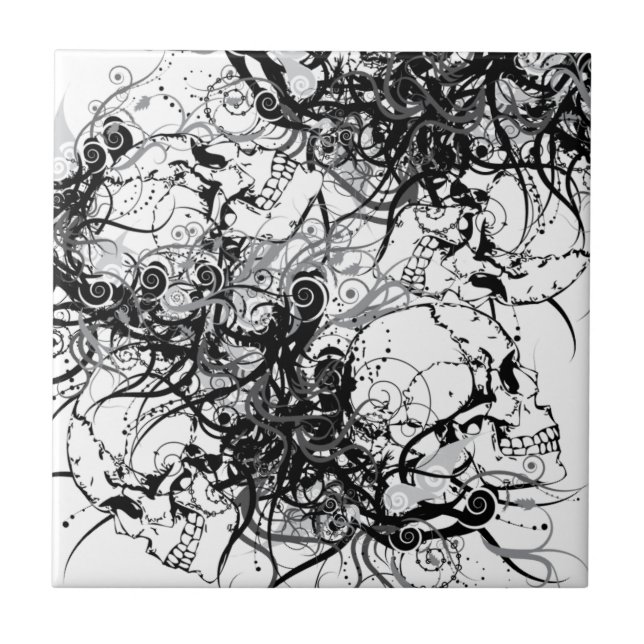 Azulejo De Cerâmica Crânios da fantasia (Frente)