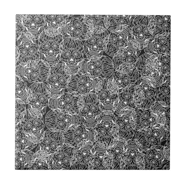 Azulejo De Cerâmica Crânios De Açúcar Branco    (Frente)