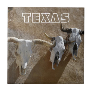 Azulejo De Cerâmica Crânios de Vaca Texas-Longhorn