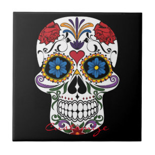 Azulejo De Cerâmica Crânios Humanos Decorcidos - Arte Thunder_Cove