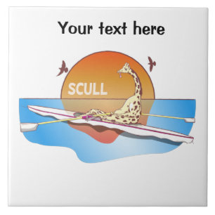 Azulejo De Cerâmica Crânios solteiros engraçados remando