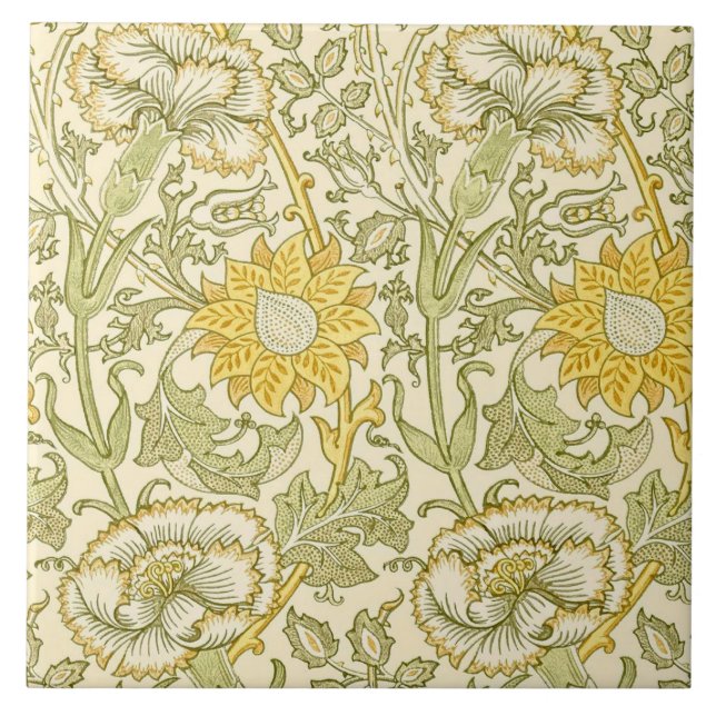 Azulejo De Cerâmica Cravo, William Morris (Frente)