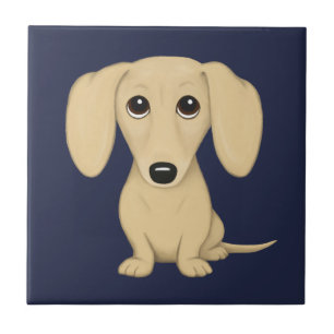 Azulejo De Cerâmica Cream - Dachshund Curto