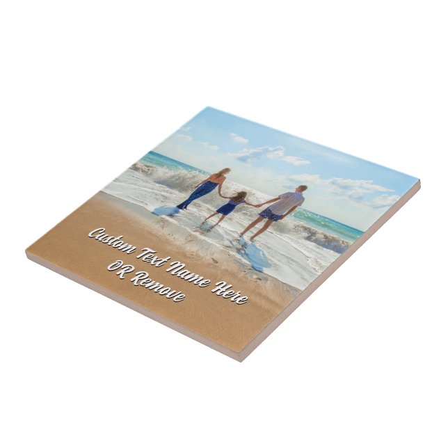 Azulejo De Cerâmica Create Your Own Photo Ceramic Tile Gift with Text (Lateral)