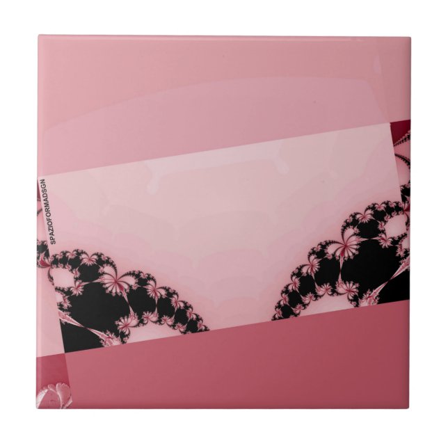 Azulejo De Cerâmica Creme do Jardim Fractal (Frente)