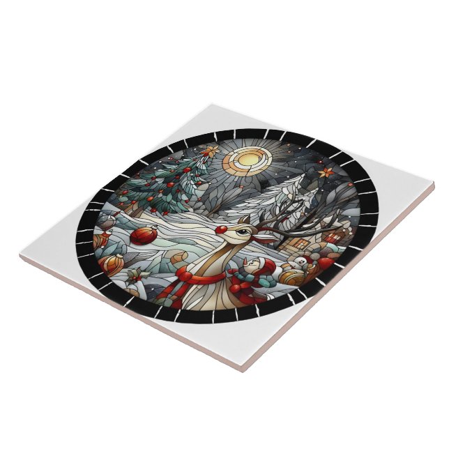 Azulejo De Cerâmica Crenas festivas em uma terra maravilhosa de invern (Lateral)