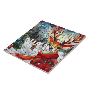 Azulejo De Cerâmica Crenas festivas em uma terra maravilhosa de invern