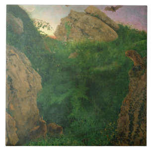 Azulejo De Cerâmica Crepúsculo (óleo)