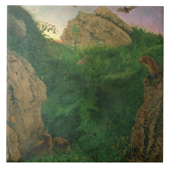 Azulejo De Cerâmica Crepúsculo (óleo) (Frente)