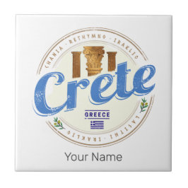 Azulejo De Cerâmica Creta Island Retro Vintage Holiday Souvenir