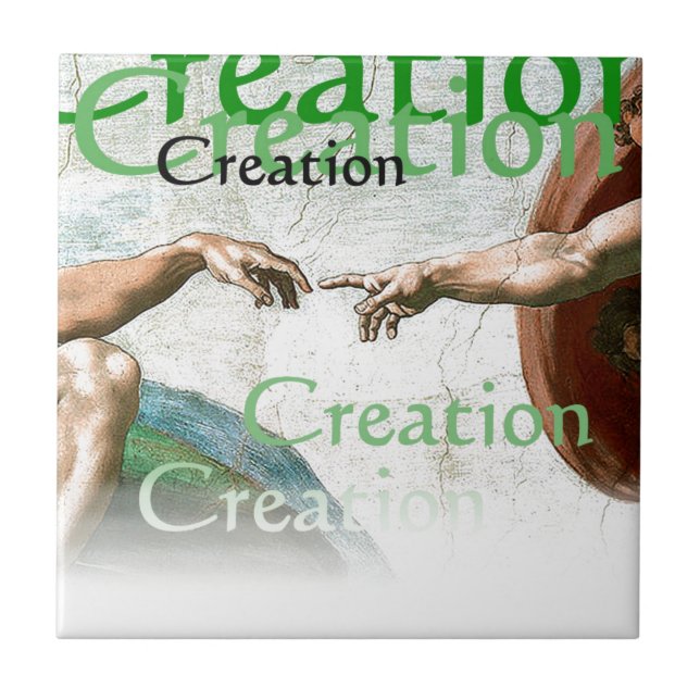 Azulejo De Cerâmica Criação de Adão (Frente)