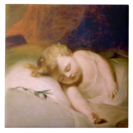 Azulejo De Cerâmica Criança que dorme (por Thomas Sully)