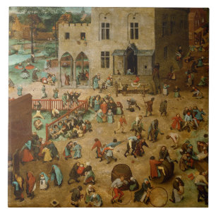 Azulejo De Cerâmica Crianças Jogando Jogos (Pieter Bruegel, o Velho)
