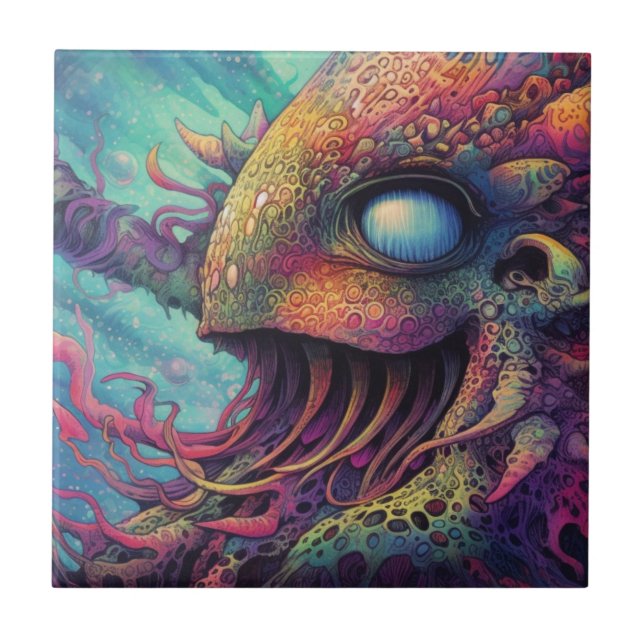 Azulejo De Cerâmica Criatura de Trippy (Frente)