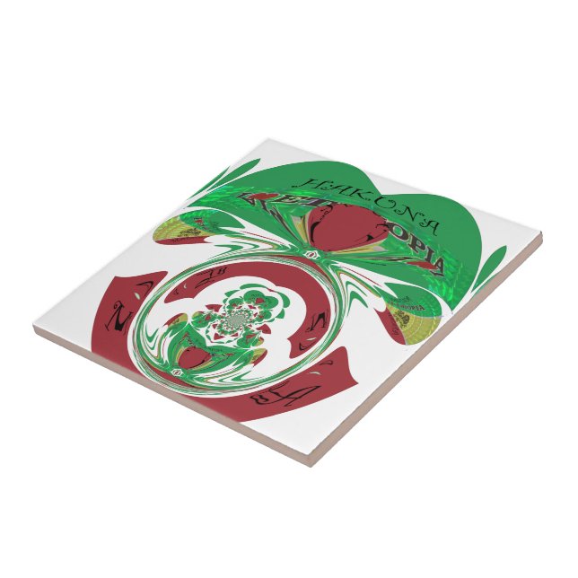 Azulejo De Cerâmica Crie o seu. Eu amo a bela Etiópia. (Lateral)