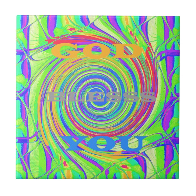 Azulejo De Cerâmica Crie seu próprio Deus abençoe seu texto inspirador (Frente)