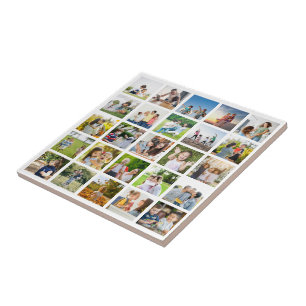 Azulejo De Cerâmica Crie Sua Própria Colagem De Fotos 25 Editável