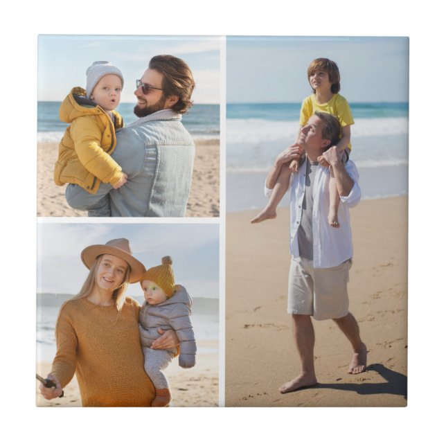 Azulejo De Cerâmica Crie sua própria colagem de fotos 3 (Frente)