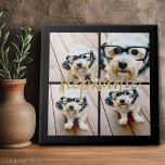 Azulejo De Cerâmica Crie sua própria colagem de fotos 4 - Nome do scri<br><div class="desc">Use até quatro fotos de telefone quadradas ou selfie para criar um presente exclusivo e pessoal. Ou você pode ficar com o filhote hipster e fazer uma moda. Se precisar ajustar as fotos,  clique na ferramenta personalizar para fazer alterações.</div>