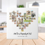 Azulejo De Cerâmica Crie sua própria colagem de fotos em forma de cora<br><div class="desc">Crie o seu próprio azulejo decorativo de colagem fotográfica em forma de coração,  apresentando as suas fotografias favoritas numa grelha fotográfica em forma de coração amoroso. Adicione seu texto personalizado à tipografia moderna minimalista.</div>