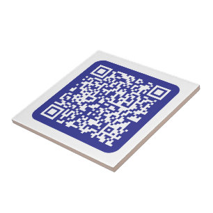 Azulejo De Cerâmica Crie um código QR escaneável Azul escuro editáve