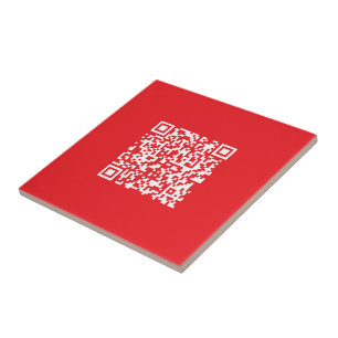 Azulejo De Cerâmica Crie um código QR vermelho digitalizável (editável