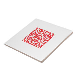 Azulejo De Cerâmica Crie um código QR vermelho digitalizável (editável