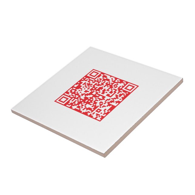 Azulejo De Cerâmica Crie um código QR vermelho digitalizável (editável (Lateral)