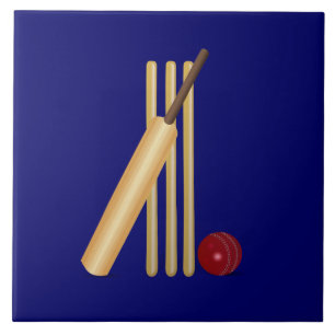 Azulejo De Cerâmica Críquete - wicket, bat e ball
