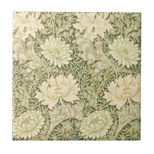 Azulejo De Cerâmica Crisântemo por William Morris, Arte Vintage