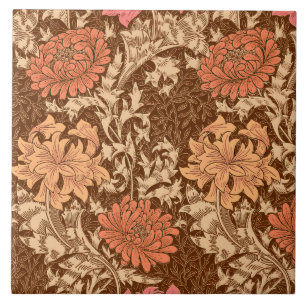 Azulejo De Cerâmica Crisântemos, Brown e oxidação de William Morris