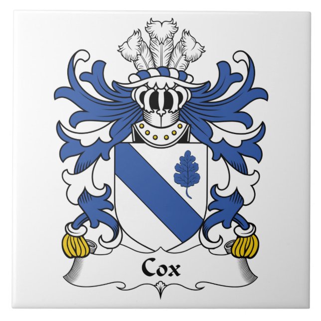 Azulejo De Cerâmica Crista da família de Cox (Frente)