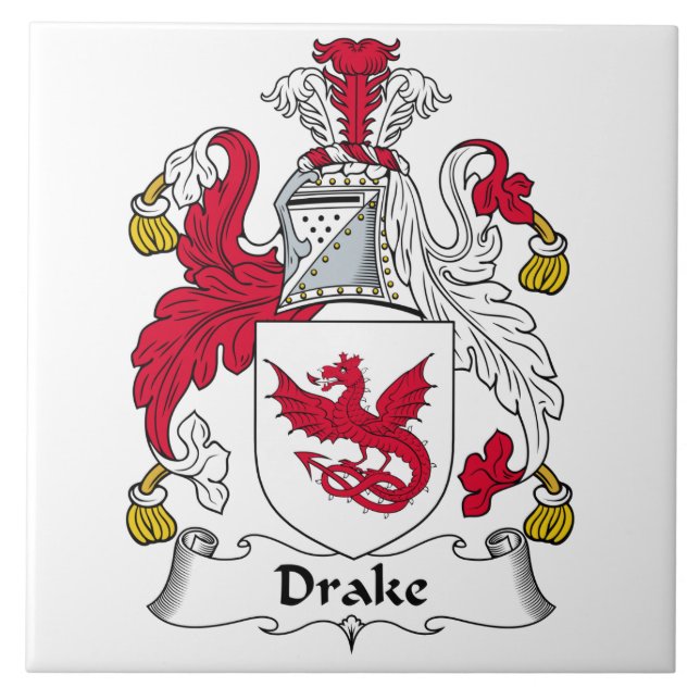 Azulejo De Cerâmica Crista da família de Drake (Frente)
