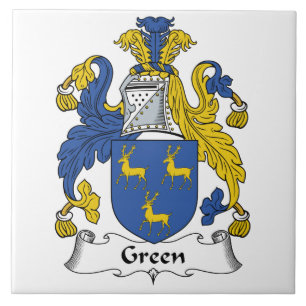 Azulejo De Cerâmica Crista verde da família