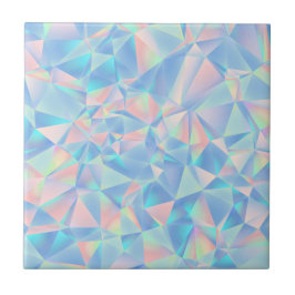 Azulejo De Cerâmica Cristal Geométrico Holográfico Pastel de Baixa Pol