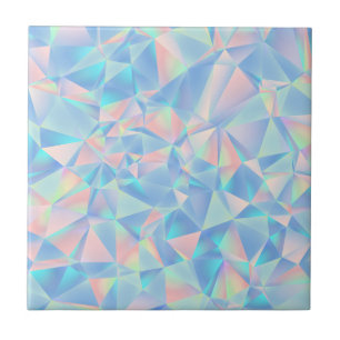 Azulejo De Cerâmica Cristal Geométrico Holográfico Pastel de Baixa Pol