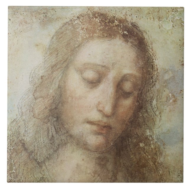 Azulejo De Cerâmica Cristo (Cristianismo) (Leonardo da Vinci) (Frente)