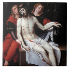 Azulejo De Cerâmica Cristo do morto suportado por dois anjos (Ribalta)