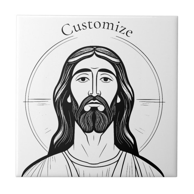 Azulejo De Cerâmica Cristo Jesus Thunder_Cove (Frente)