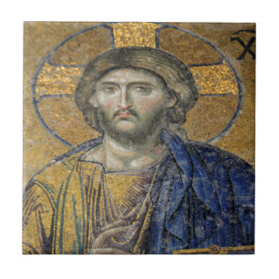 Azulejo De Cerâmica Cristo Pantocrator Mosiac Hagia Sophia