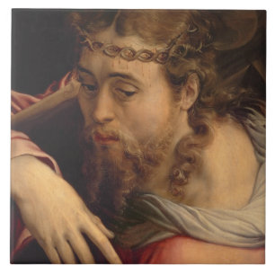 Azulejo De Cerâmica Cristo que leva a cruz, 1540-45 (óleo no painel)
