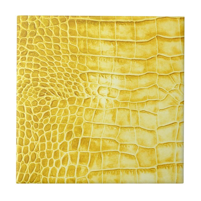 Azulejo De Cerâmica Croco couro amarelo (Frente)