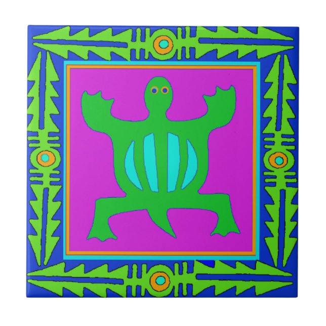 Azulejo De Cerâmica Crocodilo Africano Adinkra - Adaptabilidade (Frente)
