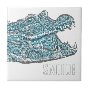 Azulejo De Cerâmica Crocodilo de Sorriso